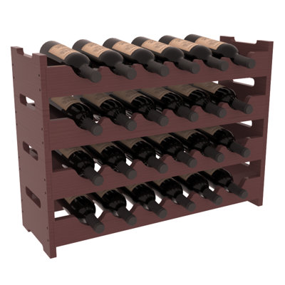 Karnes Pine Mini Scalloped 24 Bottle Tabletop Wine Rack Finish: Walnut Satin