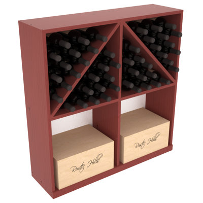 Karnes Pine 96 Bottle Floor Wine Rack Finish: Cherry Satin