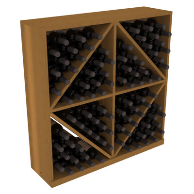 Karnes Redwood Diamond Storage 96 Bottle Floor Wine Rack Finish: Oak