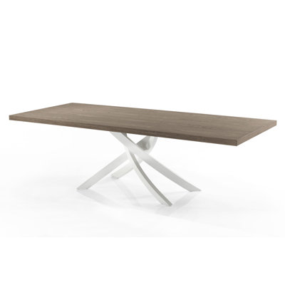 Artistico 79 Dining Table Base Finish White Lacquered Top Finish Elm