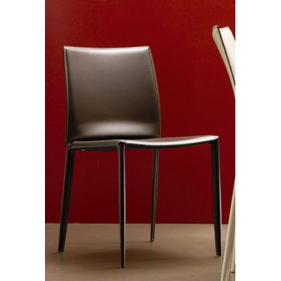 Linda Side Chair (Set of 2) Upholstery: Black with off-white stitching