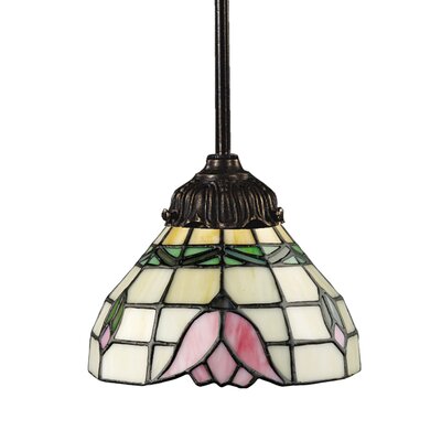 Mix-N-Match 1 Light Mini Pendant Finish: Tiffany Bronze with Lotus Design Glass Shade