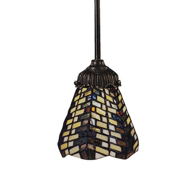 Mix-N-Match 1 Light Mini Pendant Finish: Tiffany Bronze with Multi Colored Glass Shade