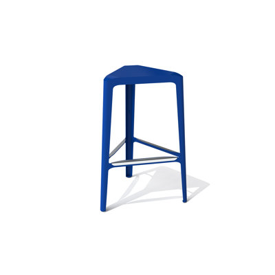 Clic 30 inch Bar Stool Finish: Stainless Steel with Satin, Upholstery: Blue