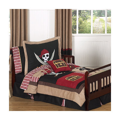 Sweet Jojo Designs Pirate Treasure Cove 5 Piece Toddler Bedding Set Pirate-Tod