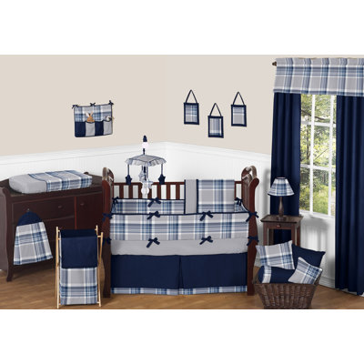 Plaid 9 Piece Crib Bedding Set