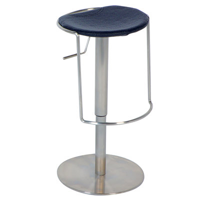 Adjustable Height Swivel Bar Stool Upholstery: Black