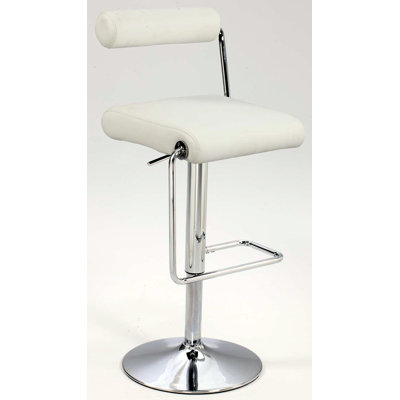 Adjustable Height Swivel Bar Stool Upholstery: White PU