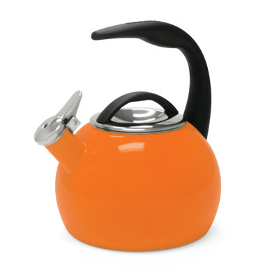 Chantal 40th Anniversary 2-Quart Enamel on Steel Tea Kettle, Orange