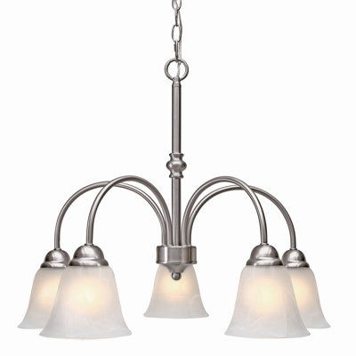 Grace 5 Light Chandelier Finish: Pewter