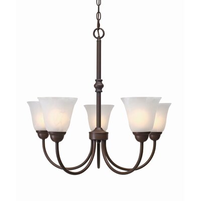 Grace 5 Light Chandelier Finish: Rubbed Bronze