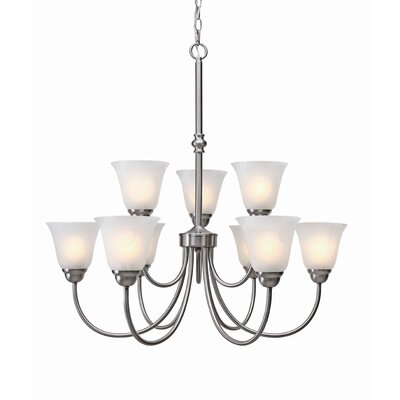 Grace 9 Light Chandelier Finish: Pewter