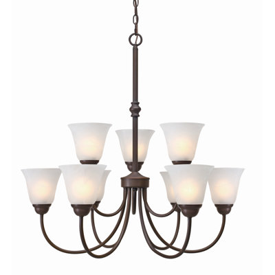 Grace 9 Light Chandelier Finish: Rubbed Bronze
