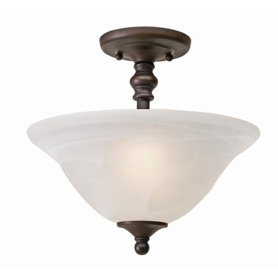 Grace 2 Lights Convertible Semi Flush Mount Finish: Rubbed Bronze