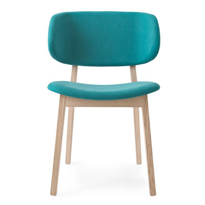 Claire Side Chair Upholstery: Oslo Aquamarine, Finish: Natural