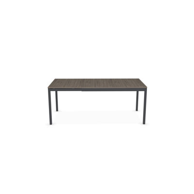 Snap Rectangular Extendable Dining Table Base Finish Matt Grey Top Finish Deco Nougat