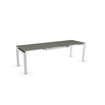 Airport Rectangular Counter Height Extendable Dining Table Base Finish Chromed Top Finish Lead Grey