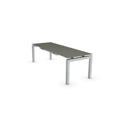 Airport Rectangular Counter Height Extendable Dining Table Base Finish Satin Finished Steel Top Finish Lead Grey