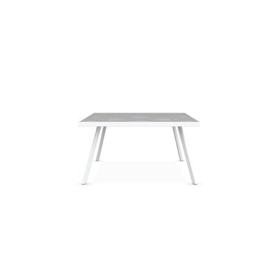 Frame Square Dining Table Base Finish Matt Optic White Top Finish Frosted Extrawhite Opal