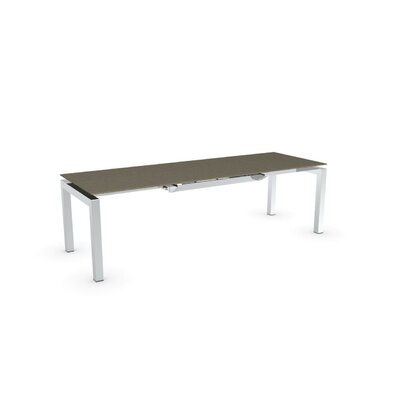 Airport Rectangular Counter Height Extendable Dining Table Top Finish Nougat Base Finish Chromed
