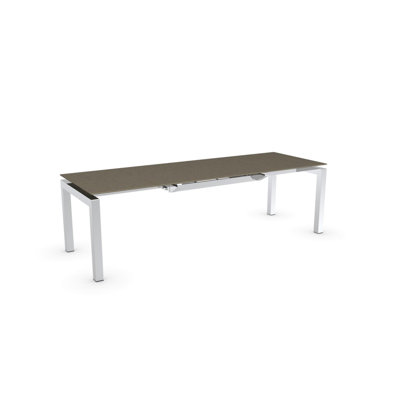 Airport Rectangular Counter Height Extendable Dining Table Top Finish Nougat Base Finish Chromed
