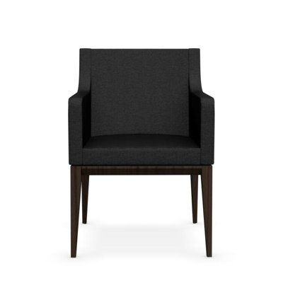 Bess Armchair Upholstered Wooden Arm Chair Upholstery: Sand, Finish: Walnut