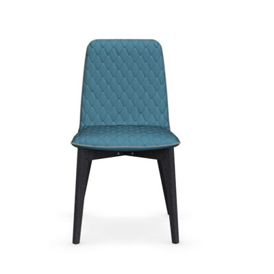 Sami Upholstered Wooden Chair Upholstery: Aquamarine, Finish: Graphite