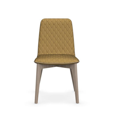 Sami Upholstered Wooden Chair Upholstery: Mustard Yellow, Finish: Natural