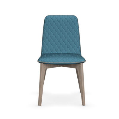 Sami Upholstered Wooden Chair Upholstery: Aquamarine, Finish: Natural