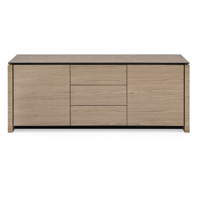 Mag Sideboard Internal Frame Finish: White, Top Finish: Lead Gray, Base Finish: Walnut