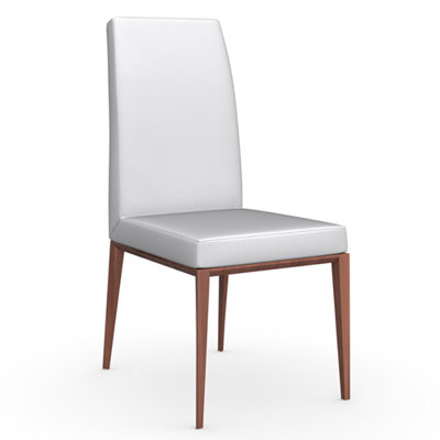 Bess Chair Upholstery: Leather - Optic White, Finish: Walnut