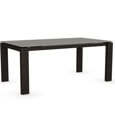 Sigma Glass Extendable Table Frame Finish Wenge Color Frosted Taupe Leg Finish Frosted Taupe