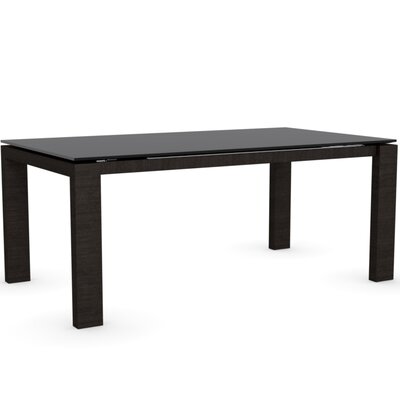 Sigma Glass Extendable Table Frame Finish Wenge Color Frosted Acid Etched Black Leg Finish Frosted Acid Etched Black