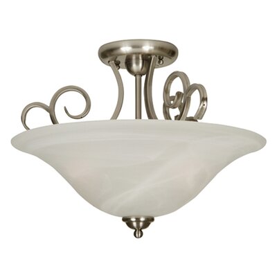 Premium Builder 3 Light Semi Flush Mount Finish: Brushed Nickel