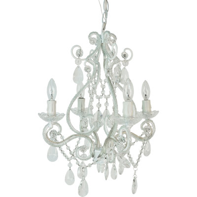 Tadpoles Mini 4 Light Chandelier Finish: White