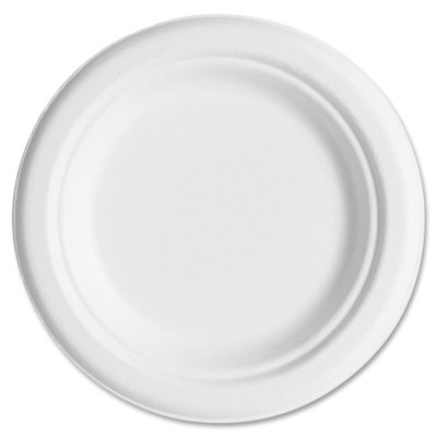 Compostable Sugarcane Dinnerware, 9" Plate, Natural White, 50/Pack (Set of 2) Size: 6" Compostable Sugarcane Dinnerware, 9" Plate, Natural White, 50/Pack (Set of 2) Size: 6"