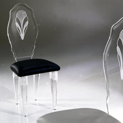 Palace Acrylic Side Chair Upholstery: Oyster