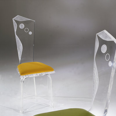 Infinity Acrylic Side Chair Upholstery: Cashew