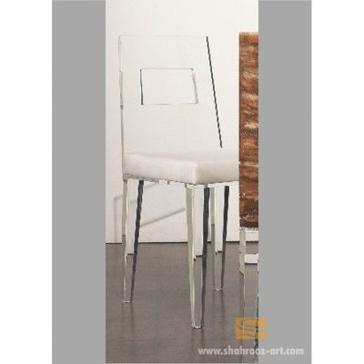 Contempo Acrylic Side Chair Upholstery: White, Finish: Brown