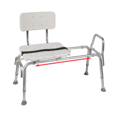 Snap N Save Sliding Transfer Bench with Replaceable Cut Out Seat Size: X-Long image