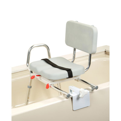Tub Mount X-Short Transfer Bench with Padded Swivel Seat and Back image