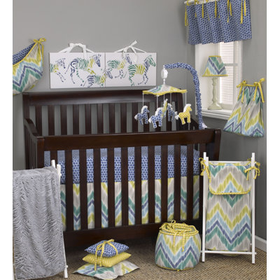 Zebra Romp 7 Piece Crib Bedding Set image