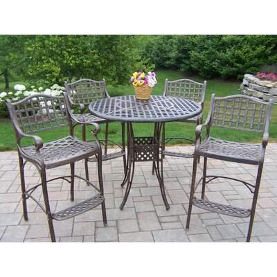 Oakland Living Elite Discard Aluminum Bar Height Patio Dining Set