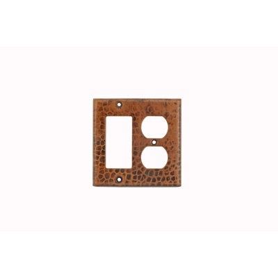Copper Combination Switchplate, 2 Hole Outlet and Ground Fault/Rocker GFI Cover