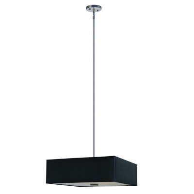 Lyell Forks 5 Light Drum Pendant Shade Color: Black Stealth