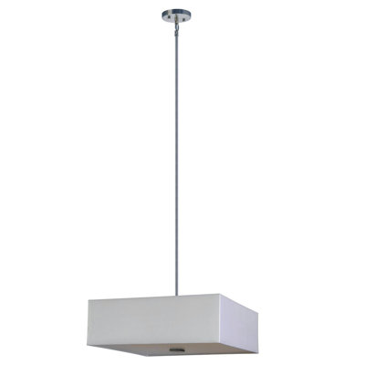 Lyell Forks 5 Light Drum Pendant Shade Color: Pristine White