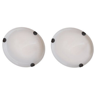 2 Light Flush Mount Finish: Ebony Bronze Shade Color: Acid Wash