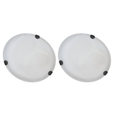 3 Light Flush Mount Finish: Ebony Bronze Shade Color: Acid Wash