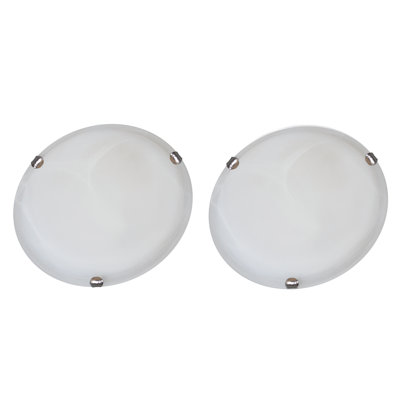 3 Light Flush Mount Finish: Satin Steel Shade Color: Acid Wash