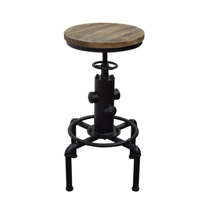 Brooklyn Adjustable Height Bar Stool Finish: Black
